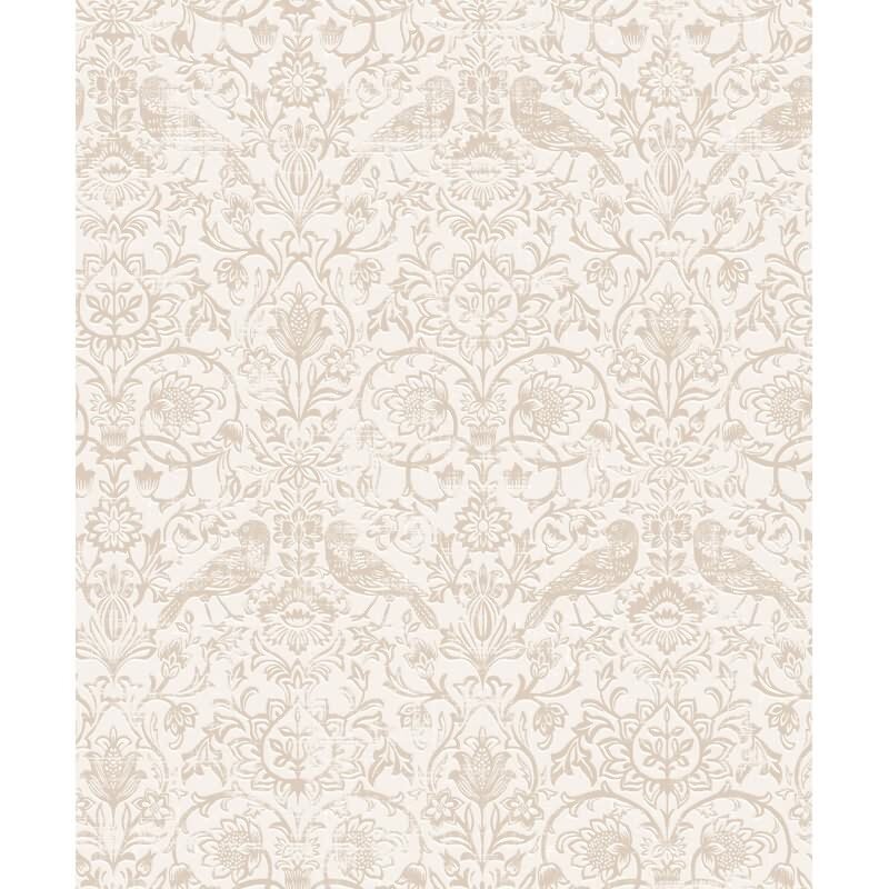 Vliestapete Vögel, Blumen Floral Natur in Grau für Wohnzimmer, Schlafzimmer, Lounge (47625)