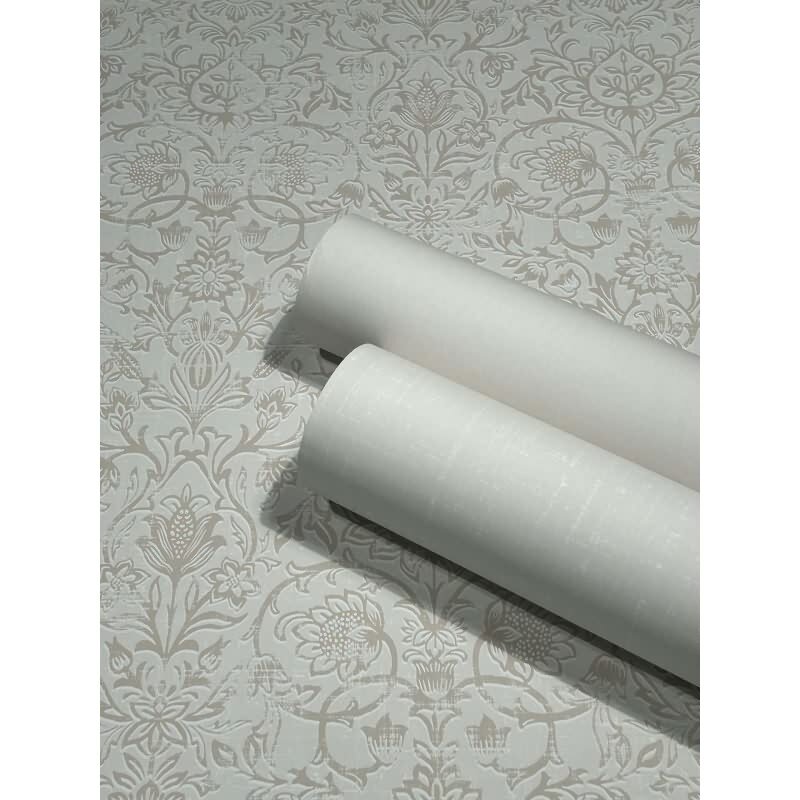 Vliestapete Vögel, Blumen Floral Natur in Grau für Wohnzimmer, Schlafzimmer, Lounge (47625)