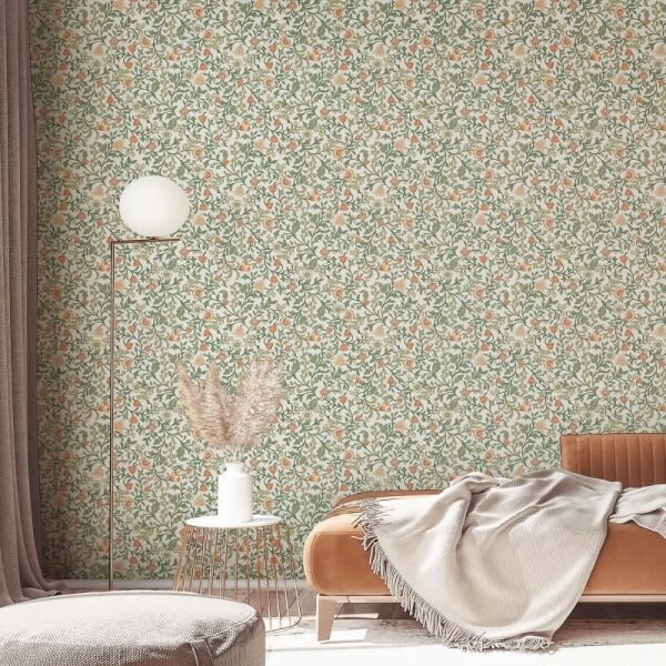 Vliestapete Blumen, Blattmotiv Floral Natur in Weiß für Wohnzimmer, Schlafzimmer, Lounge (47626)