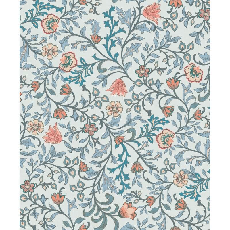 Vliestapete Blumen, Blattmotiv Floral Natur in Blau für Wohnzimmer, Schlafzimmer, Lounge (47627)