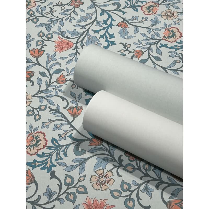 Vliestapete Blumen, Blattmotiv Floral Natur in Blau für Wohnzimmer, Schlafzimmer, Lounge (47627)