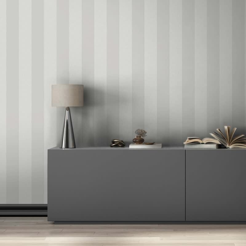 Vliestapete Blockstreifen Streifen Modern in Grau für Wohnzimmer, Schlafzimmer, Lounge (47637)