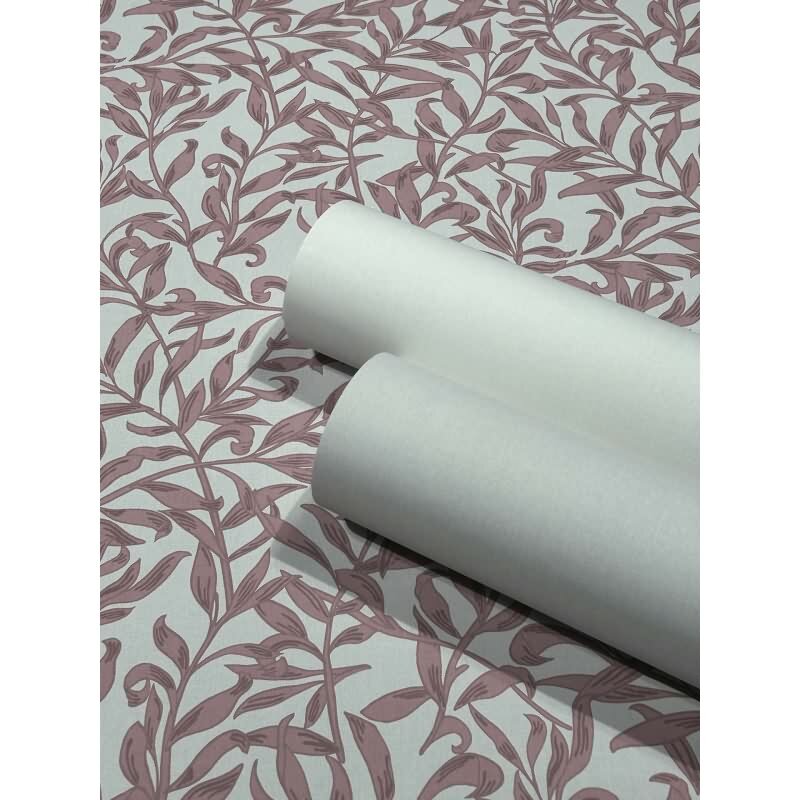 Vliestapete Blätter, Blattmotiv Floral Natur in Rot für Wohnzimmer, Schlafzimmer, Lounge (47638)