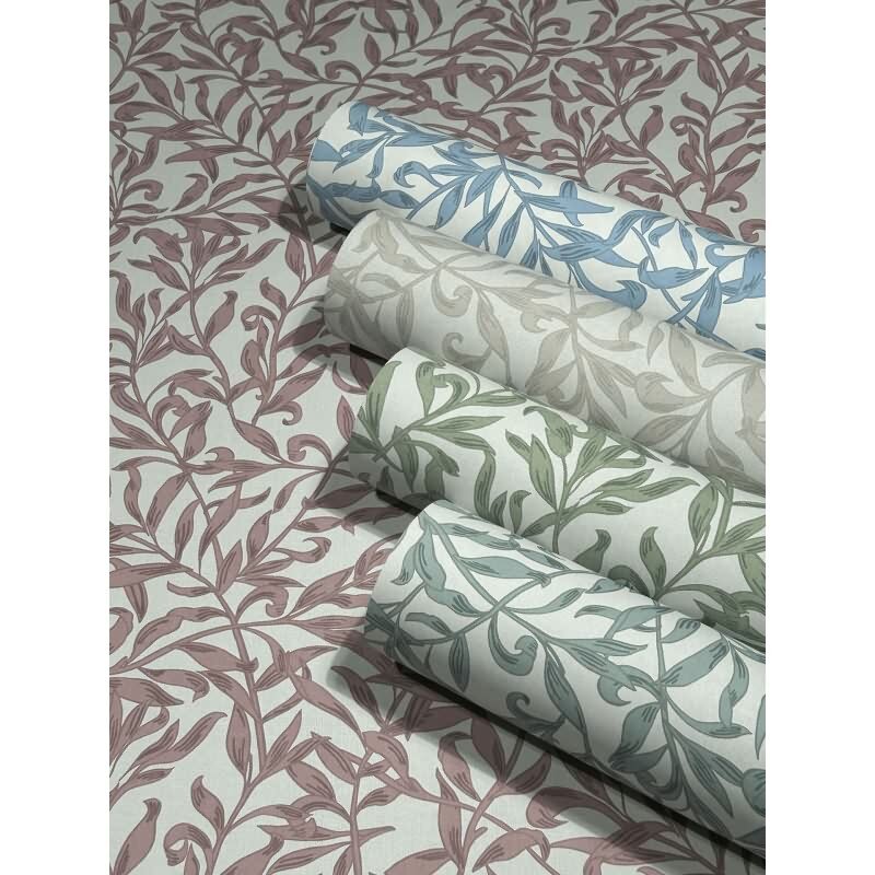 Vliestapete Blätter, Blattmotiv Floral Natur in Rot für Wohnzimmer, Schlafzimmer, Lounge (47638)