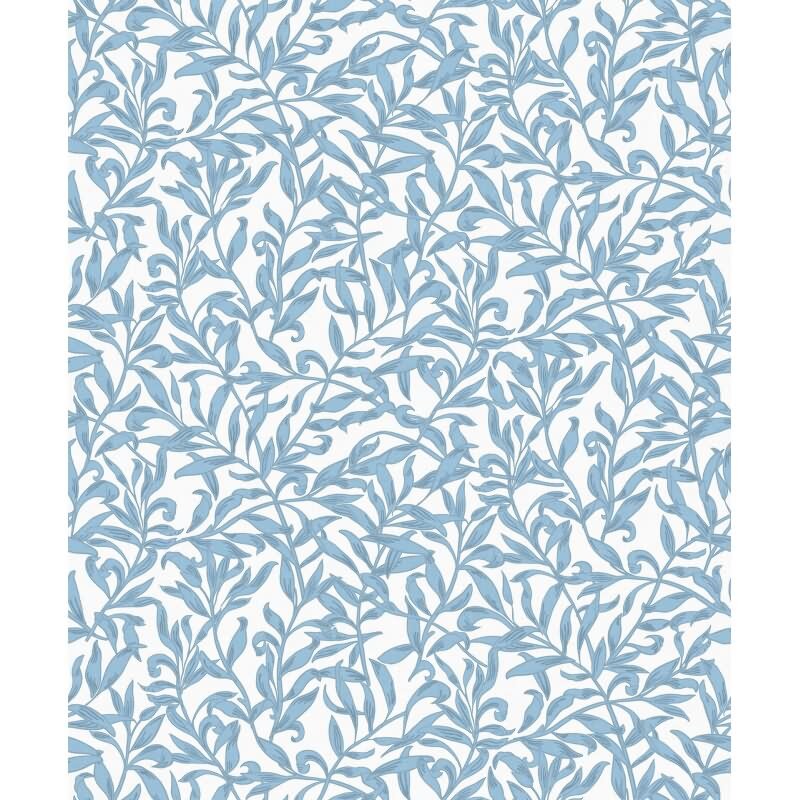 Vliestapete Blätter, Blattmotiv Floral Natur in Blau für Wohnzimmer, Schlafzimmer, Lounge (47642)