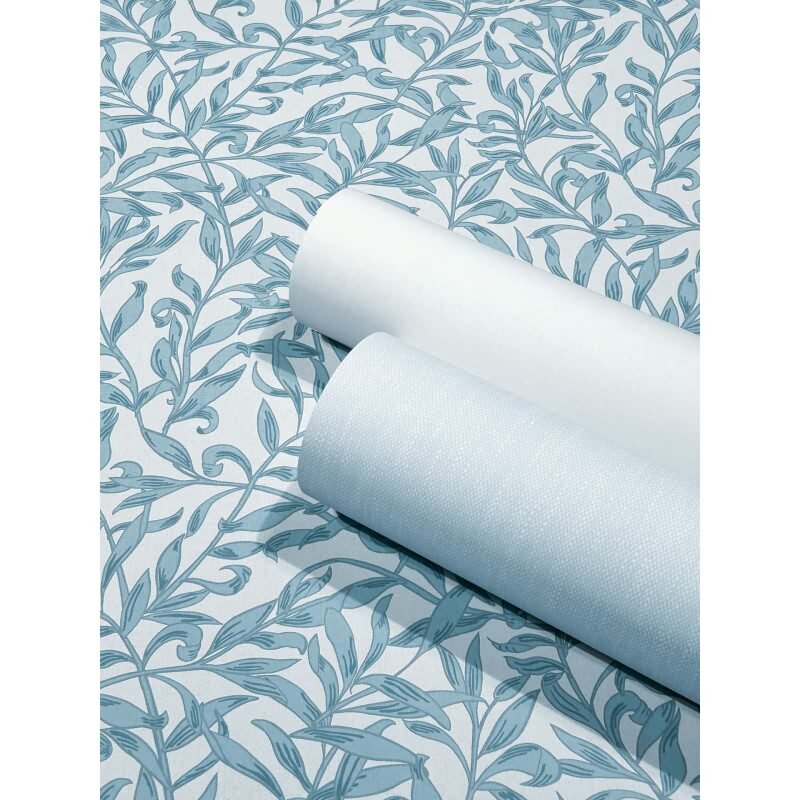 Vliestapete Blätter, Blattmotiv Floral Natur in Blau für Wohnzimmer, Schlafzimmer, Lounge (47642)