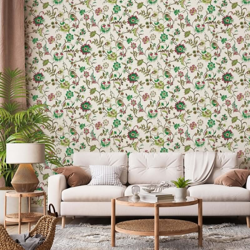 Vliestapete Blumen, Blätter Floral Natur in Grau für Wohnzimmer, Schlafzimmer, Lounge (47648)
