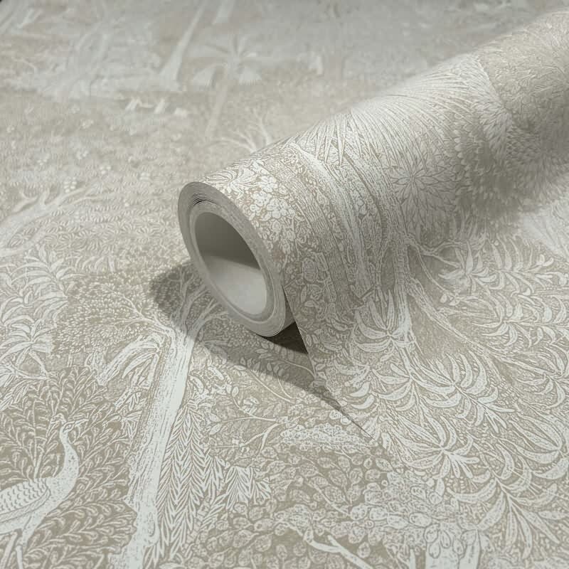 Vliestapete Wald, Bäume Floral Natur in Beige für Wohnzimmer, Schlafzimmer, Lounge (47649)
