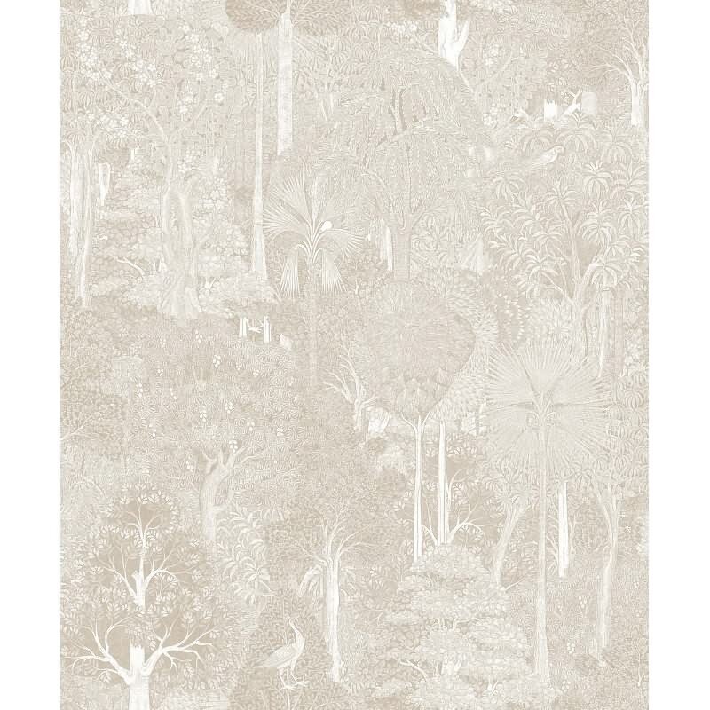 Vliestapete Wald, Bäume Floral Natur in Beige für Wohnzimmer, Schlafzimmer, Lounge (47649)
