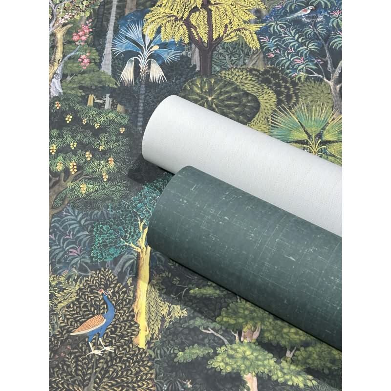 Vliestapete Wald, Bäume Floral Natur in Grün für Wohnzimmer, Schlafzimmer, Lounge (47650)