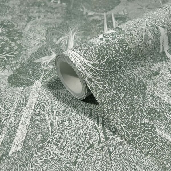 Vliestapete Wald, Bäume Floral Natur in Grün für Wohnzimmer, Schlafzimmer, Lounge (47651)