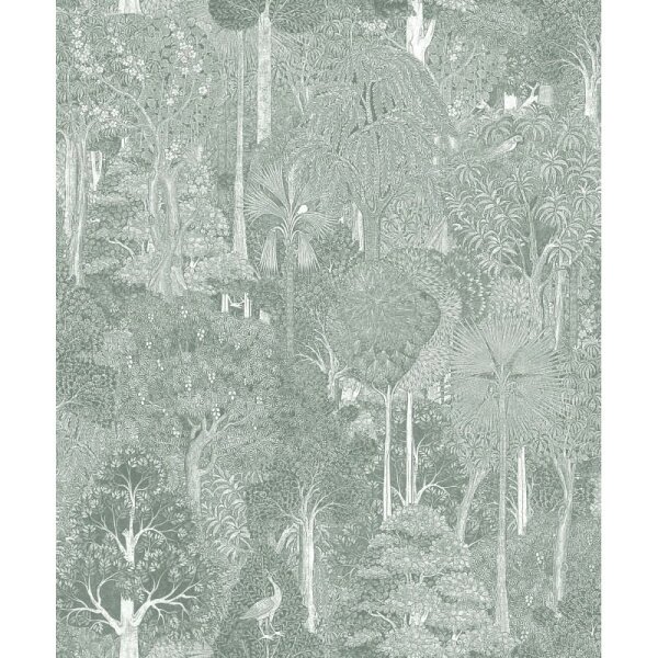 Vliestapete Wald, Bäume Floral Natur in Grün für Wohnzimmer, Schlafzimmer, Lounge (47651)