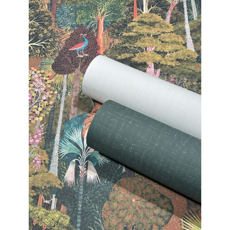 Vliestapete Wald, Bäume Floral Natur in Grün für Wohnzimmer, Schlafzimmer, Lounge (47652)