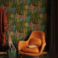 Vliestapete Wald, B&auml;ume Floral Natur in Gr&uuml;n...