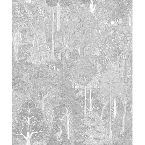 Vliestapete Wald, Bäume Floral Natur in Weiß für Wohnzimmer, Schlafzimmer, Lounge (47653)