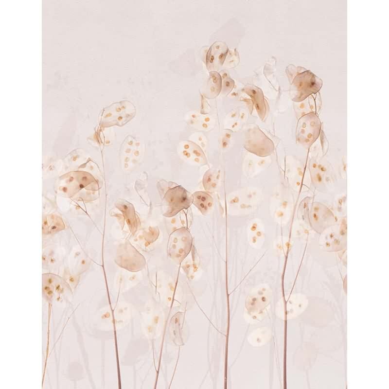 Digitaldruck Blumen, Blätter Floral Natur, Modern in Beige für Wohnzimmer, Schlafzimmer (34305)