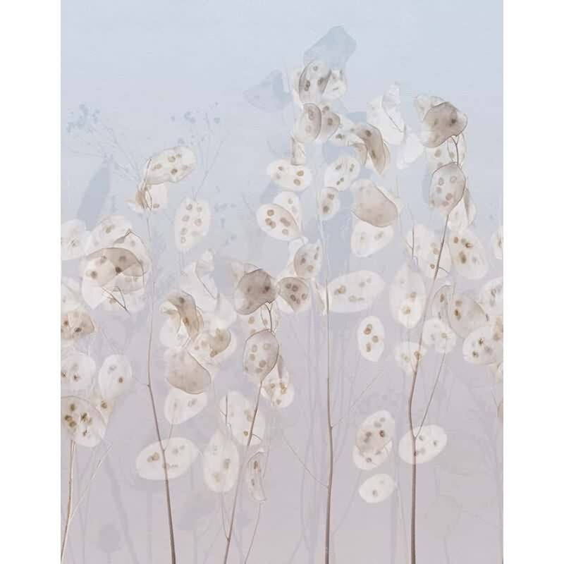 Digitaldruck Blumen, Blätter Floral Natur, Modern in Blau für Wohnzimmer, Schlafzimmer (34306)