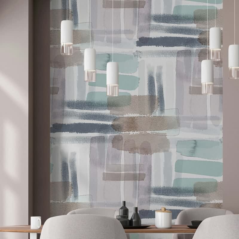 Digitaldruck Wasserfarben Grafisch Modern in Schwarz für Wohnzimmer, Schlafzimmer (34307)