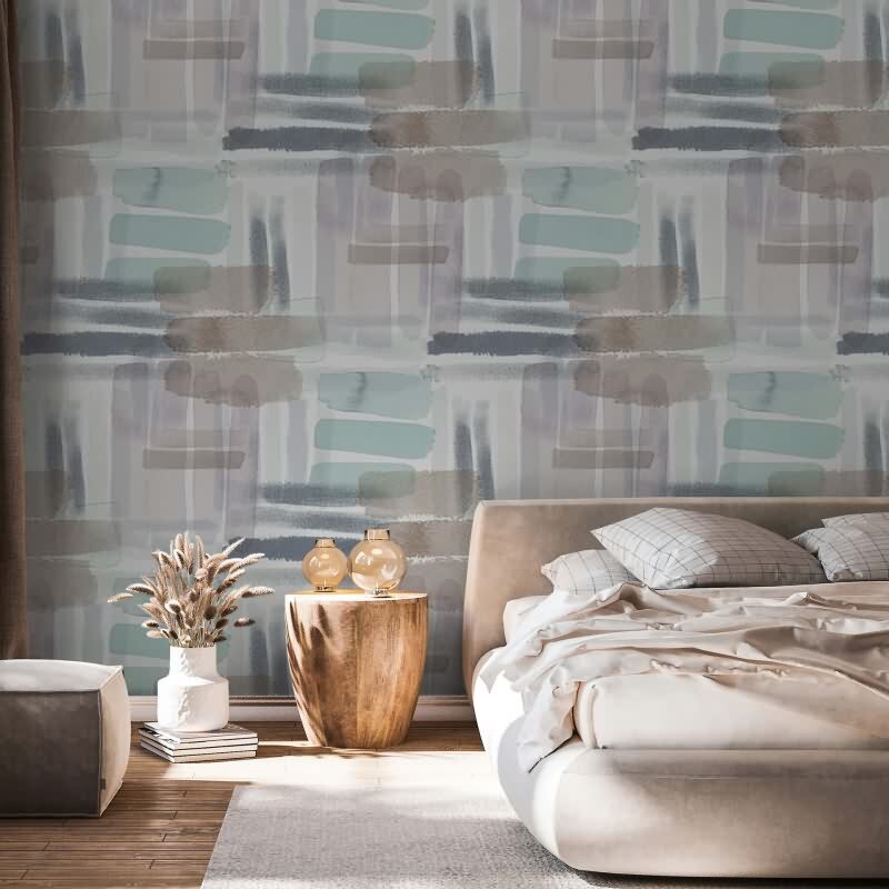 Digitaldruck Wasserfarben Grafisch Modern in Schwarz für Wohnzimmer, Schlafzimmer (34307)