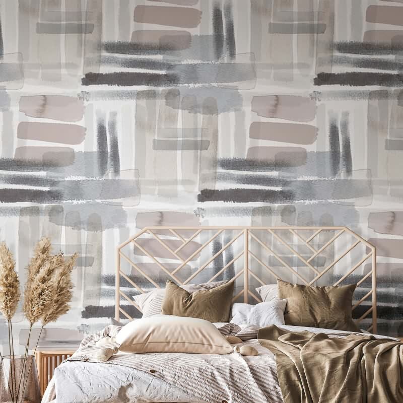 Digitaldruck Wasserfarben Grafisch Modern in Schwarz für Wohnzimmer, Schlafzimmer (34308)