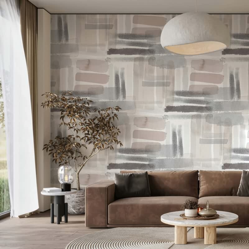 Digitaldruck Wasserfarben Grafisch Modern in Schwarz für Wohnzimmer, Schlafzimmer (34308)