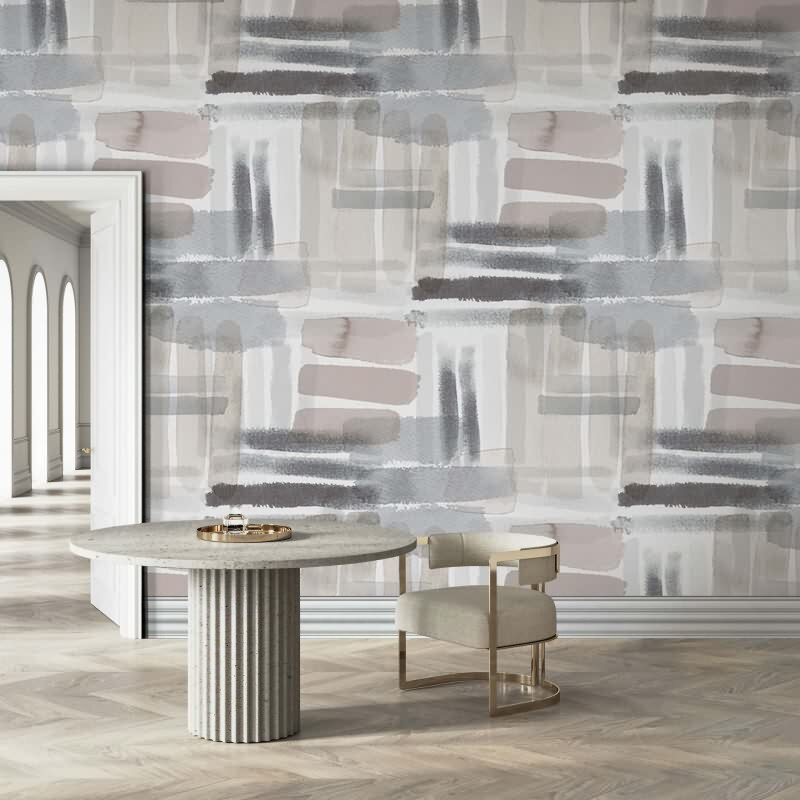 Digitaldruck Wasserfarben Grafisch Modern in Schwarz für Wohnzimmer, Schlafzimmer (34308)