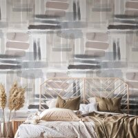 Digitaldruck Wasserfarben Grafisch Modern in Schwarz...