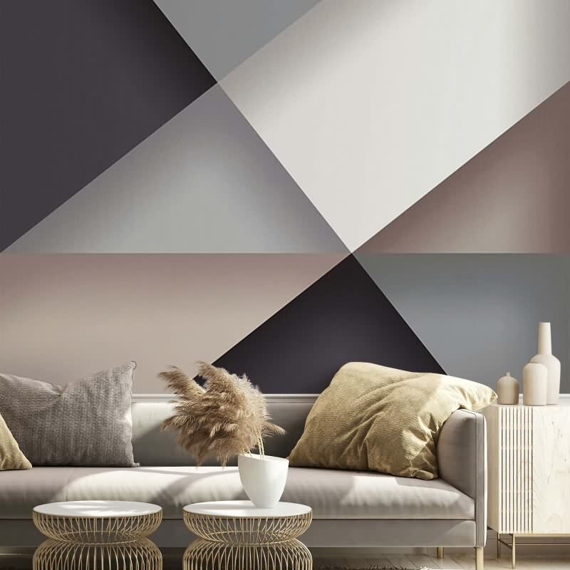 Digitaldruck 3D-Optik Grafisch Modern in Anthrazit für Wohnzimmer, Schlafzimmer (34310)