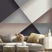 Digitaldruck 3D-Optik Grafisch Modern in Anthrazit...