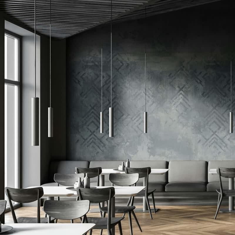 Digitaldruck Betonoptik Grafisch Modern in Grau für Wohnzimmer, Schlafzimmer (34311)