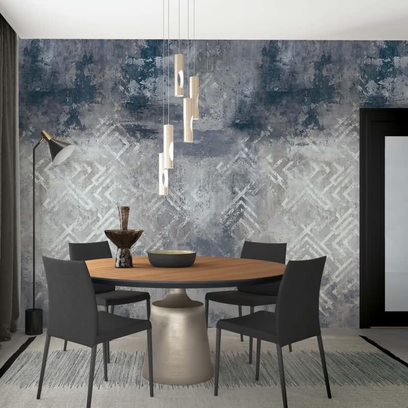 Digitaldruck Betonoptik Grafisch Modern in Anthrazit für Wohnzimmer, Schlafzimmer (34312)