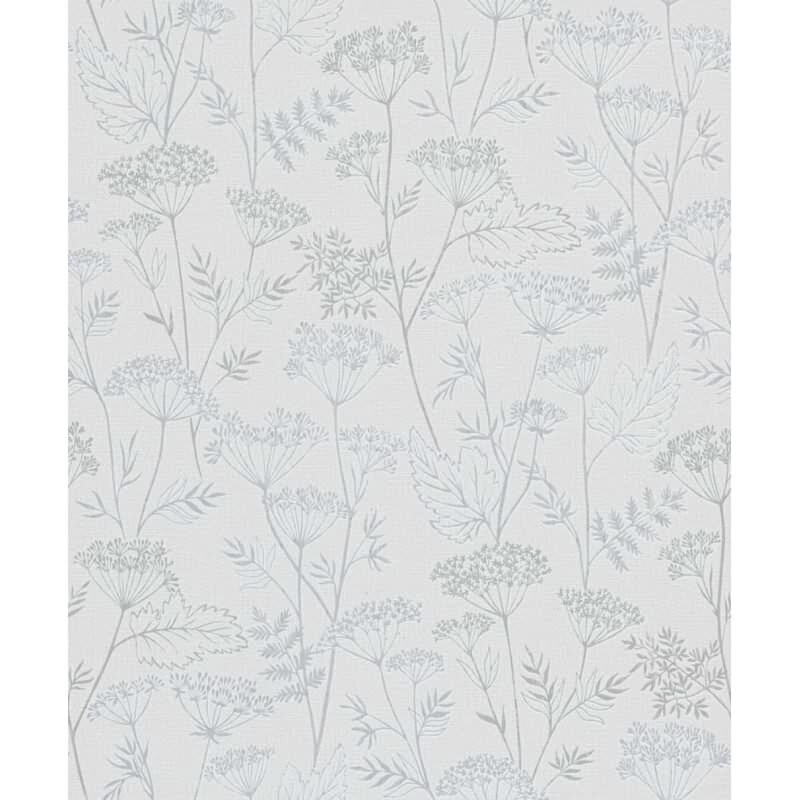 Vliestapete Blumen, Blätter Floral Natur in Grau für Wohnzimmer, Schlafzimmer (34320)