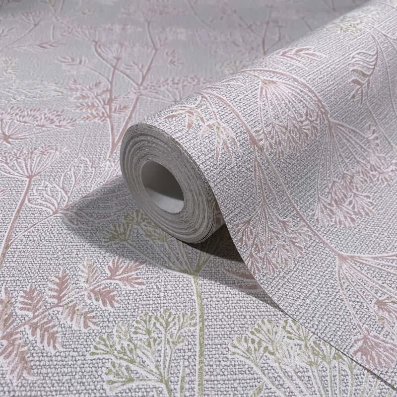 Vliestapete Blumen, Blätter Floral Natur in Grau für Wohnzimmer, Schlafzimmer (34322)