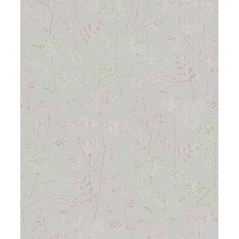 Vliestapete Blumen, Blätter Floral Natur in Grau für Wohnzimmer, Schlafzimmer (34322)