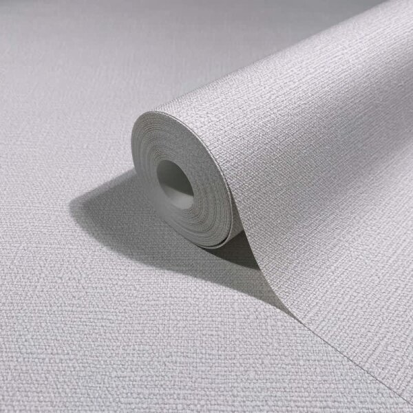 Vliestapete Texturiert Uni Modern in Weiß für Wohnzimmer, Schlafzimmer (34325)