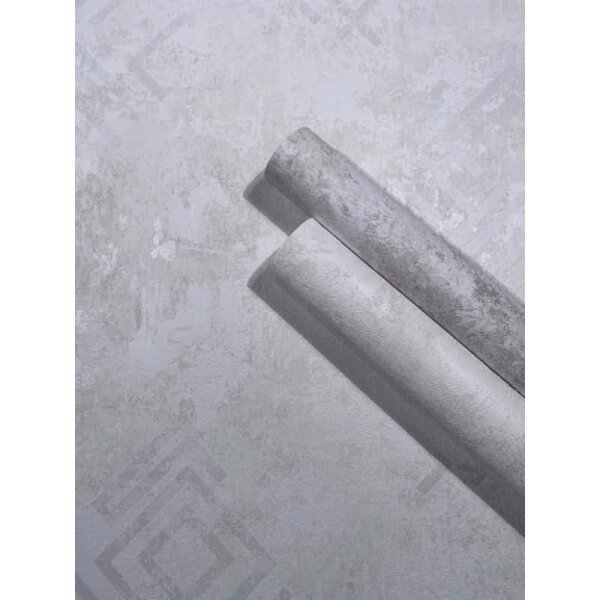 Vliestapete Betonoptik Grafisch Modern in Weiß für Wohnzimmer, Schlafzimmer (34332)