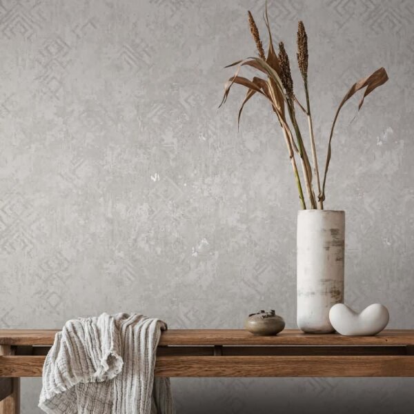 Vliestapete Betonoptik Grafisch Modern in Grau für Wohnzimmer, Schlafzimmer (34333)