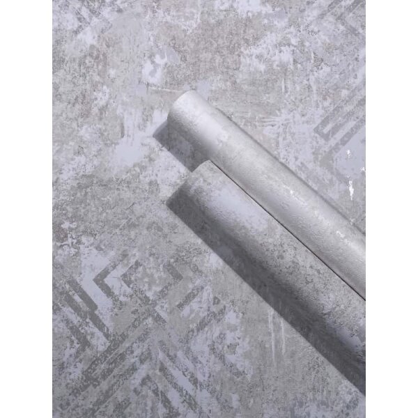 Vliestapete Betonoptik Grafisch Modern in Grau für Wohnzimmer, Schlafzimmer (34333)