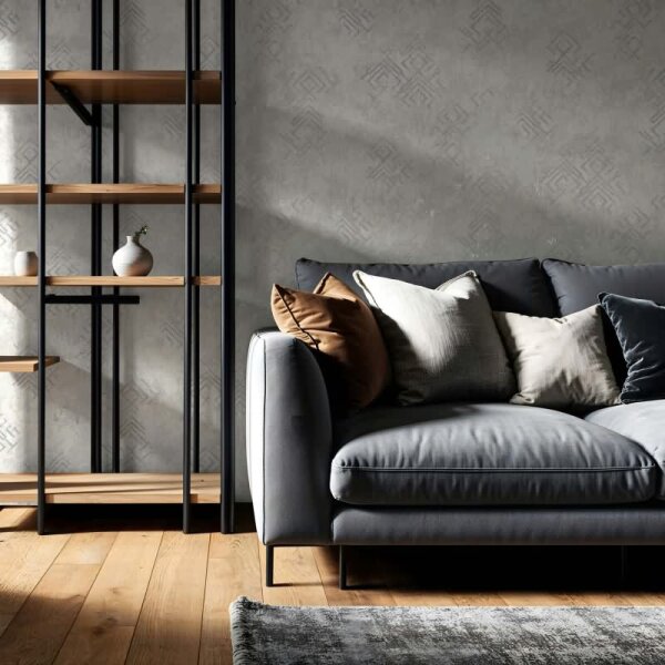 Vliestapete Betonoptik Grafisch Modern in Grau für Wohnzimmer, Schlafzimmer (34334)