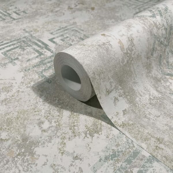 Vliestapete Betonoptik Grafisch Modern in Grau für Wohnzimmer, Schlafzimmer (34335)