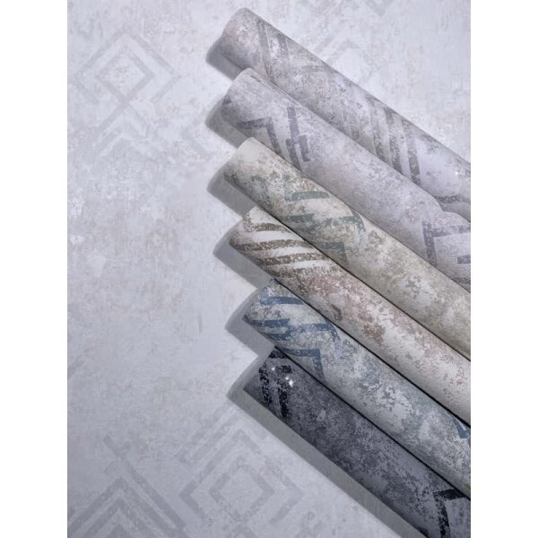 Vliestapete Betonoptik Grafisch Modern in Grau für Wohnzimmer, Schlafzimmer (34335)