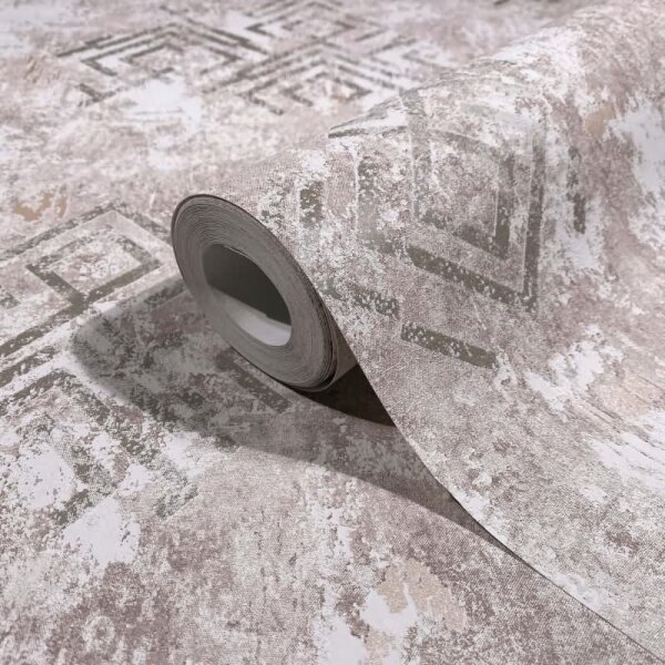 Vliestapete Betonoptik Grafisch Modern in Grau für Wohnzimmer, Schlafzimmer (34336)