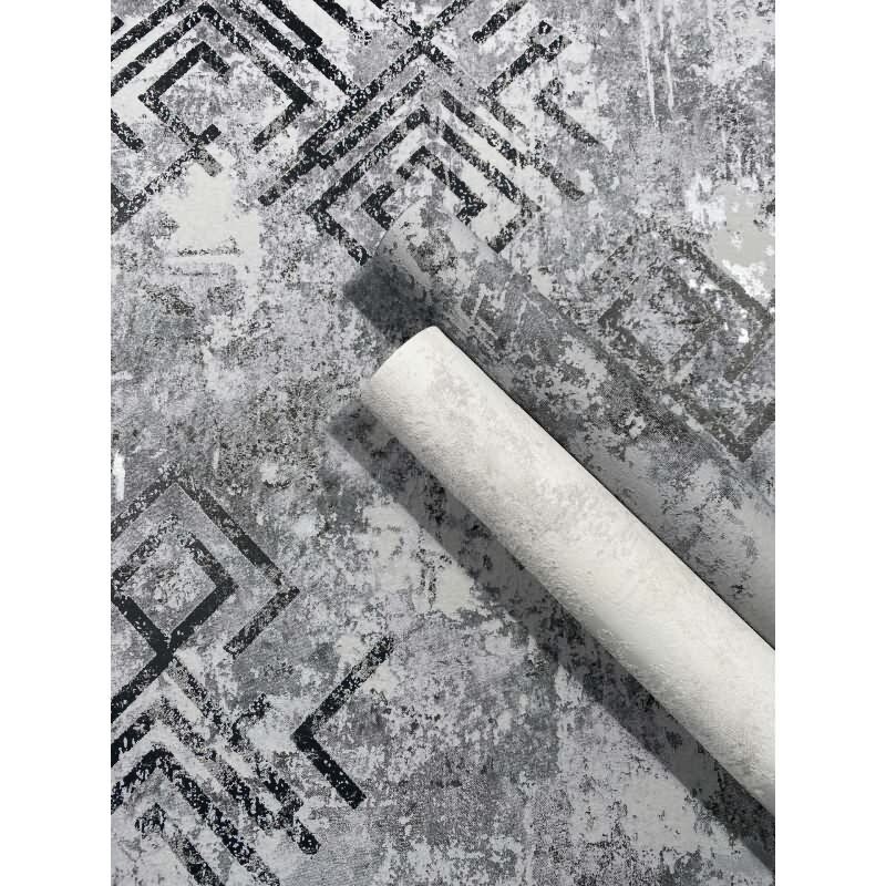 Vliestapete Betonoptik Grafisch Modern in Grau für Wohnzimmer, Schlafzimmer (34338)