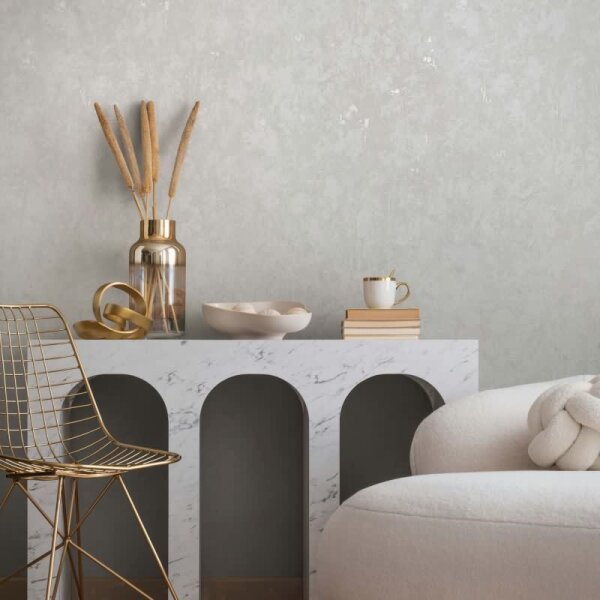 Vliestapete Betonoptik Struktur Modern in Weiß für Wohnzimmer, Schlafzimmer (34339)