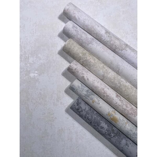 Vliestapete Betonoptik Struktur Modern in Weiß für Wohnzimmer, Schlafzimmer (34339)