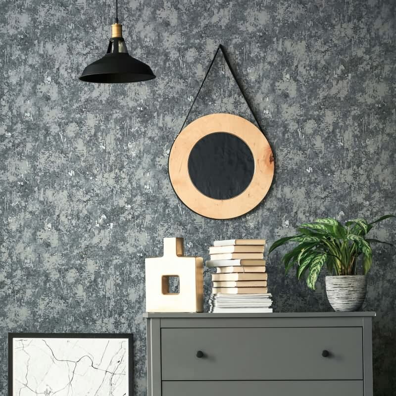 Vliestapete Betonoptik Struktur Modern in Grau für Wohnzimmer, Schlafzimmer (34345)