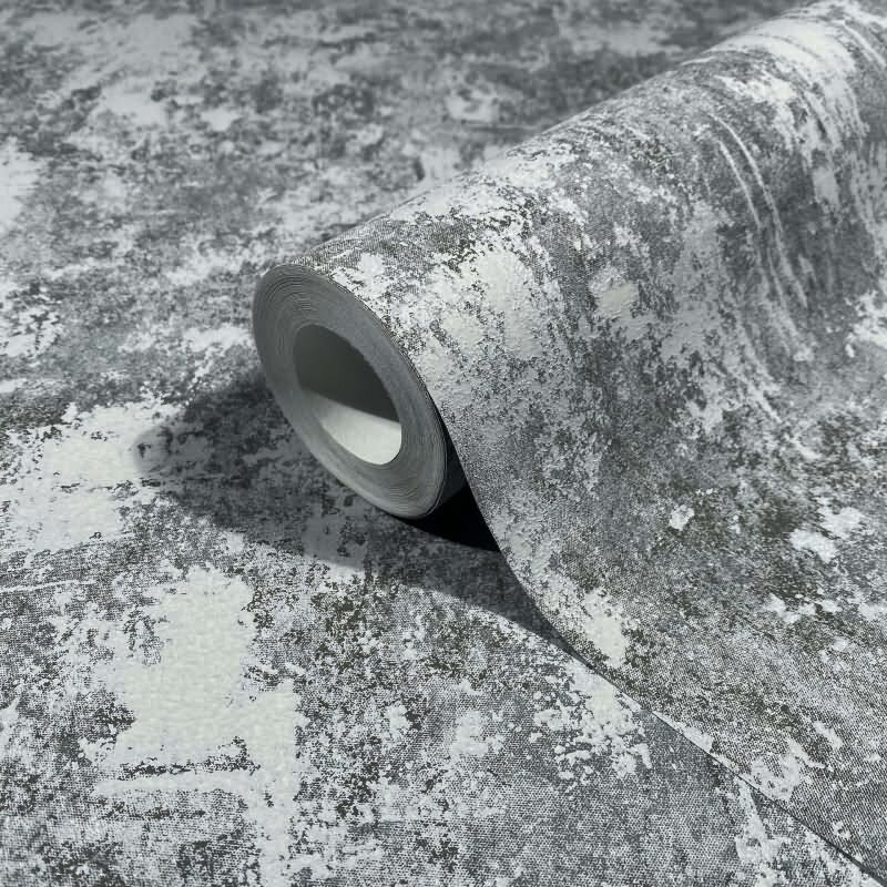 Vliestapete Betonoptik Struktur Modern in Grau für Wohnzimmer, Schlafzimmer (34345)