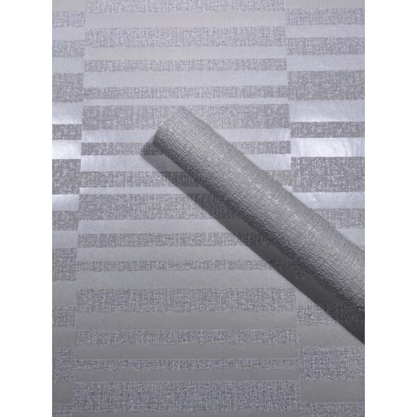 Vliestapete Querstreifen Streifen Modern in Weiß für Wohnzimmer, Schlafzimmer (34346)