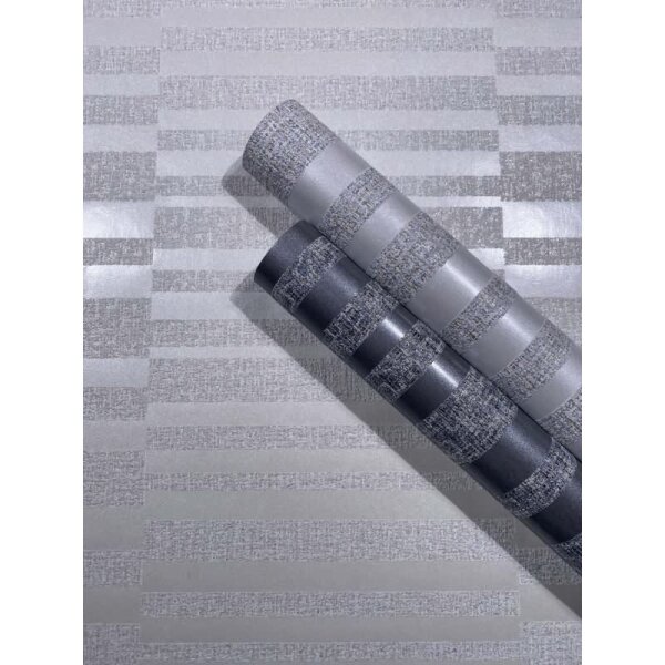 Vliestapete Querstreifen Streifen Modern in Weiß für Wohnzimmer, Schlafzimmer (34346)