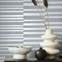 Vliestapete Querstreifen Streifen Modern in Grau f&uuml;r...